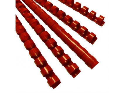 Vázací hřbet Eurosupplies plastový A4 průměr 16mm červený 100ks