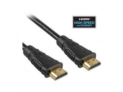 Kabel propojovací HDMI 1.4 s Ethernetem HDMI (M) - HDMI (M), zlacené konektory, 2m
