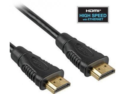 Kabel propojovací HDMI 1.4 s Ethernetem HDMI (M) - HDMI (M), zlacené konektory, 0,5m