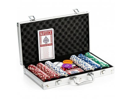 Cartamundi Pokerová sada Maverick Texas Hold'em 300ks ve stříbrném kufříku