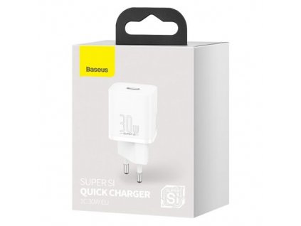 Baseus Travel Charger Super Si 1C Quick Charger PD 30W EU White (CCSUP-J02)
