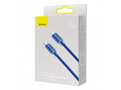 Baseus Type-C - Lightning cable, Crystal Shine Series Fast Charging Data Cable 20W 2m Blue (CAJY000303)