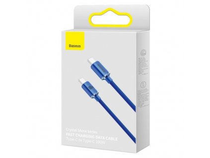 Baseus Type-C - Type-C Crystal Shine series fast charging data cable 100W 2m Blue (CAJY000703)