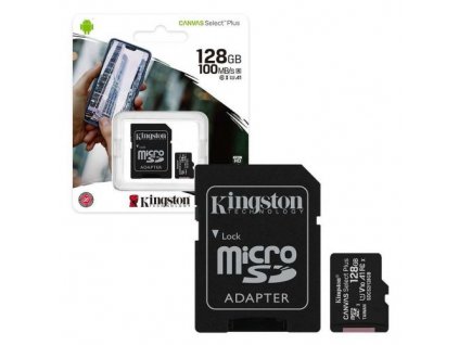 Kingston MicroSD Card Canvas Select Plus 128GB Class 10 + Adapter SDCS2/128