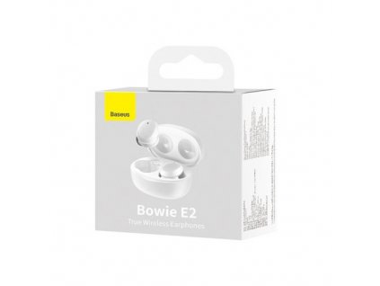 Baseus Earphone Bluetooth Bowie E2 BT 5.2, TWS AV Synchronization, Low Latency, IP55, White (NGTW090002)