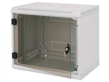 Rack Triton 10" jednodílný 9U/260mm prosklené dveře, šedý