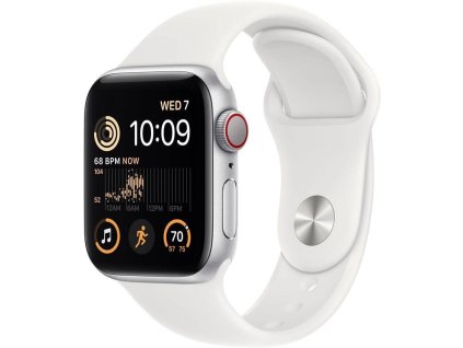 Hodinky Apple Watch SE GPS + Cellular, 44mm Silver Aluminium Case with White Sport Band - Regular - ROZBALENO