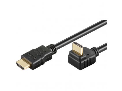 Kabel HDMI High Speed+Ethernet zlacený zahnutý konektor 270° 3m