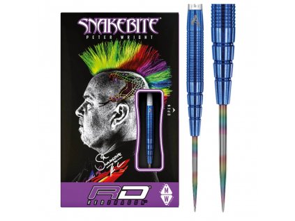 Šipky steel Red Dragon Peter Wright Snakebite 22g PL15 Blue, 90% Wolfram