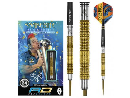 Šipky Red Dragon steel Peter Wright Double World Champion Gold Plus 24g, 90% wolfram