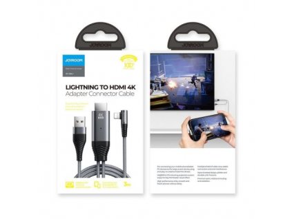Joyroom Converter Lightning (male) to HDMI-A(male) + USB-A (male), 4K, 60Hz, 3m, Gray (SY-35L1)