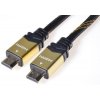 Kabel propojovací HDMI 1.4 s Ethernetem HDMI (M) - HDMI (M), zlacené konektory, 1m