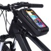 WILDMAN Bicycle Bag XS2 Road Bicycle Middle Frame Bag with Transparent Phone Case 4.7-6.7 inch, Waterproof, 1L, Black