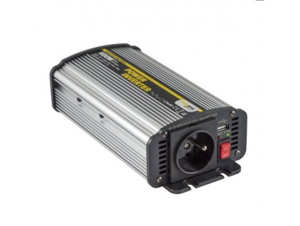 Napäťový menič Carspa CAR600U-242 24V/230V+USB 600W, modifikovaná sinus (náhrada za CAR500-24)