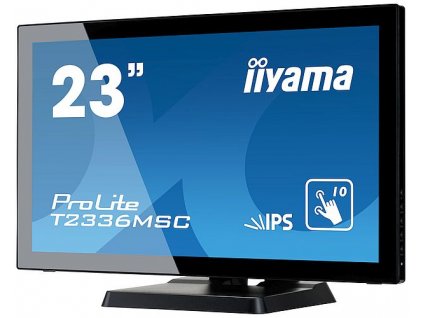 Dotykový monitor IIYAMA ProLite T2336MSC-B2, 23" IPS LED, PCAP, 5ms, 215cd/m2, USB, VGA/DVI/HDMI, bez rámečku, černý