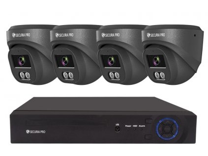 Securia Pro IP kamerový systém NVR4CHV4S-B DOME smart, čierny