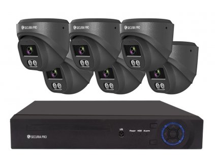 Securia Pro IP kamerový systém NVR6CHV5S-B DOME smart, čierny