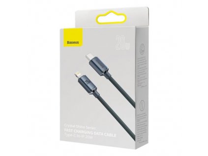 Baseus Type-C - Lightning cable, Crystal Shine Series Fast Charging Data Cable 20W 2m čierna (CAJY000301)
