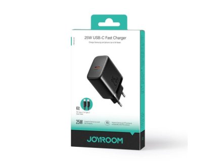 Joyroom Travel Charger Type-C, PD 25W with Type-C to Type-C cable, 1m, čierna (JR-TCF11)