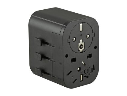 Adaptér Jupio Travel Adapter 2x USB-A 1x USB-C 15.5W uviverzální cestovní