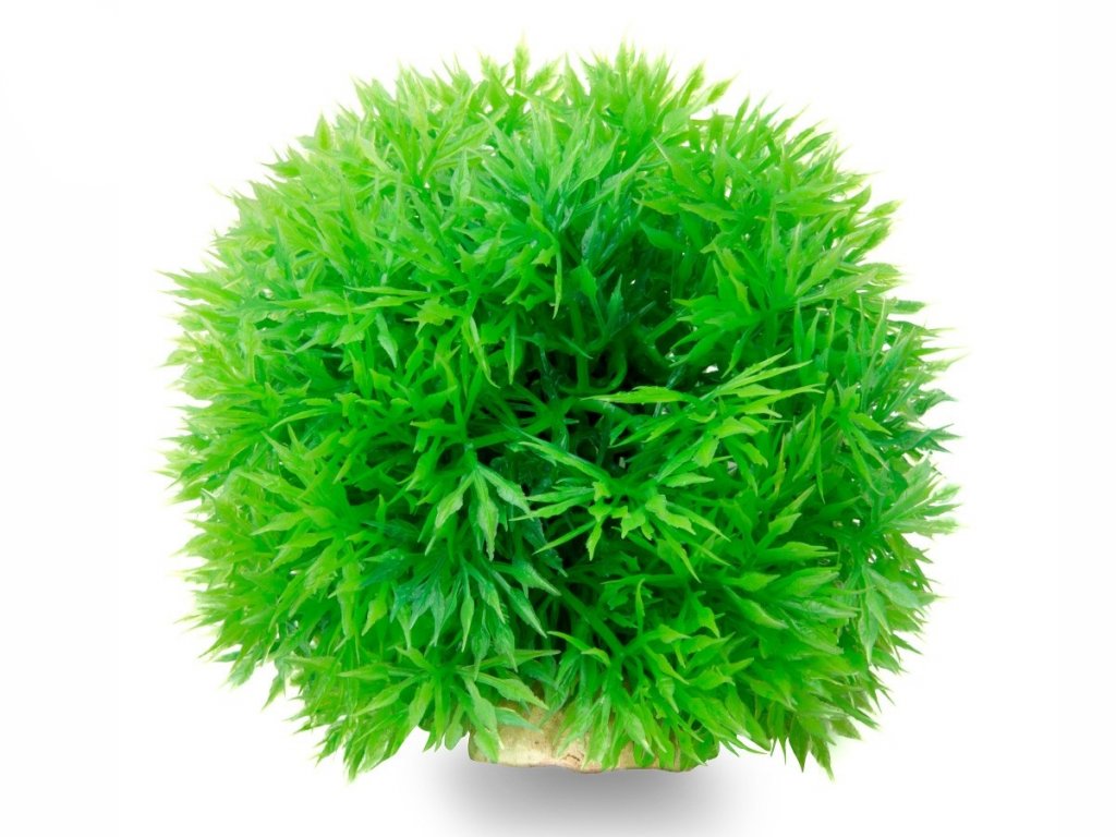 Tráva guľa zelená, akvarijná plastová rastlinka