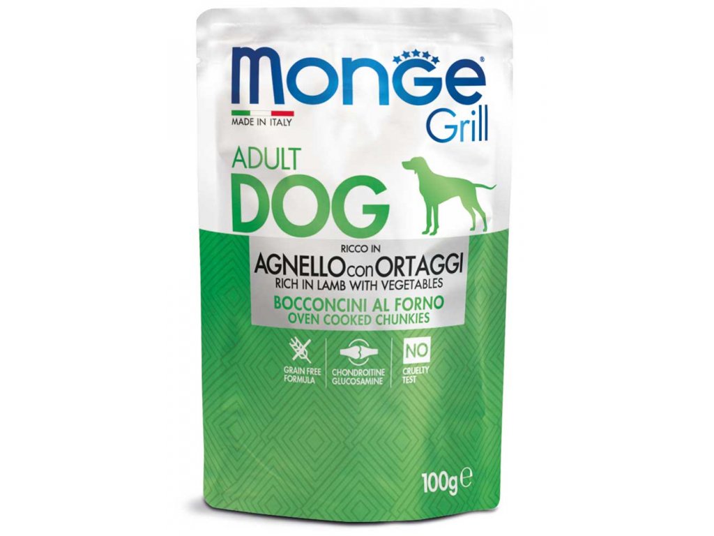 monge cane umido grill bocconcini jelly agnello e ortaggi adult ITA