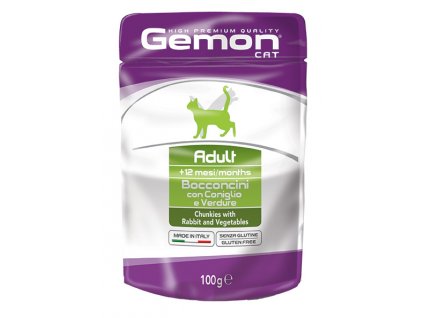 gemon gatto umido buste bocconcini con coniglio e verdure adult