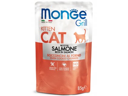 monge gatto umido grill bocconcini in jelly ricco in salmone kitten