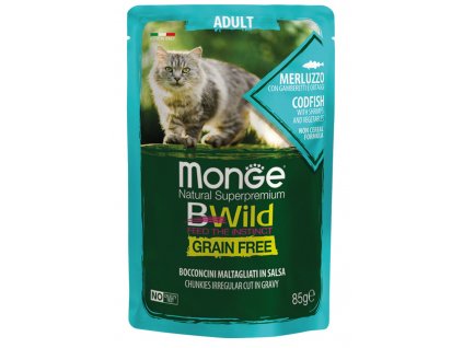 Monge Cat BWild Codfish with Shrimps and Vegetables 85g