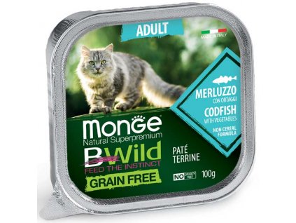 Monge Cat BWild Adult Codfish with Vegetables 100g