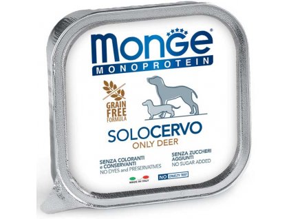 monge cane umido monoproteico solo cervo1