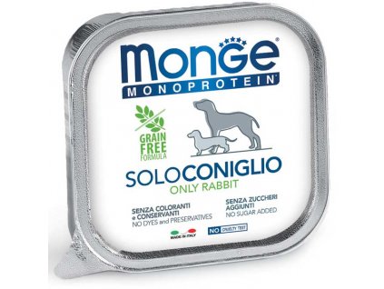 monge cane umido monoproteico solo coniglio