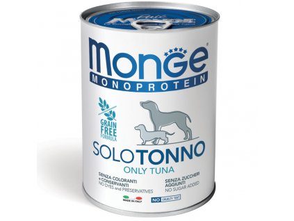 monge cane umido monoproteico solo tonno 400g