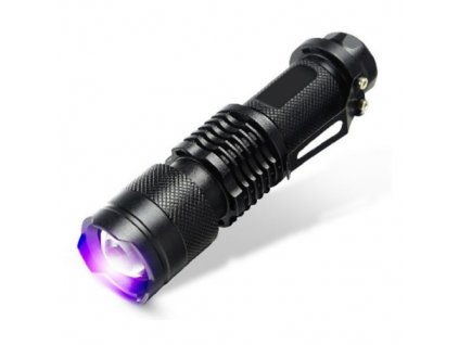 UV hliníková svítilna s zoomem 1xAA 1200 lum