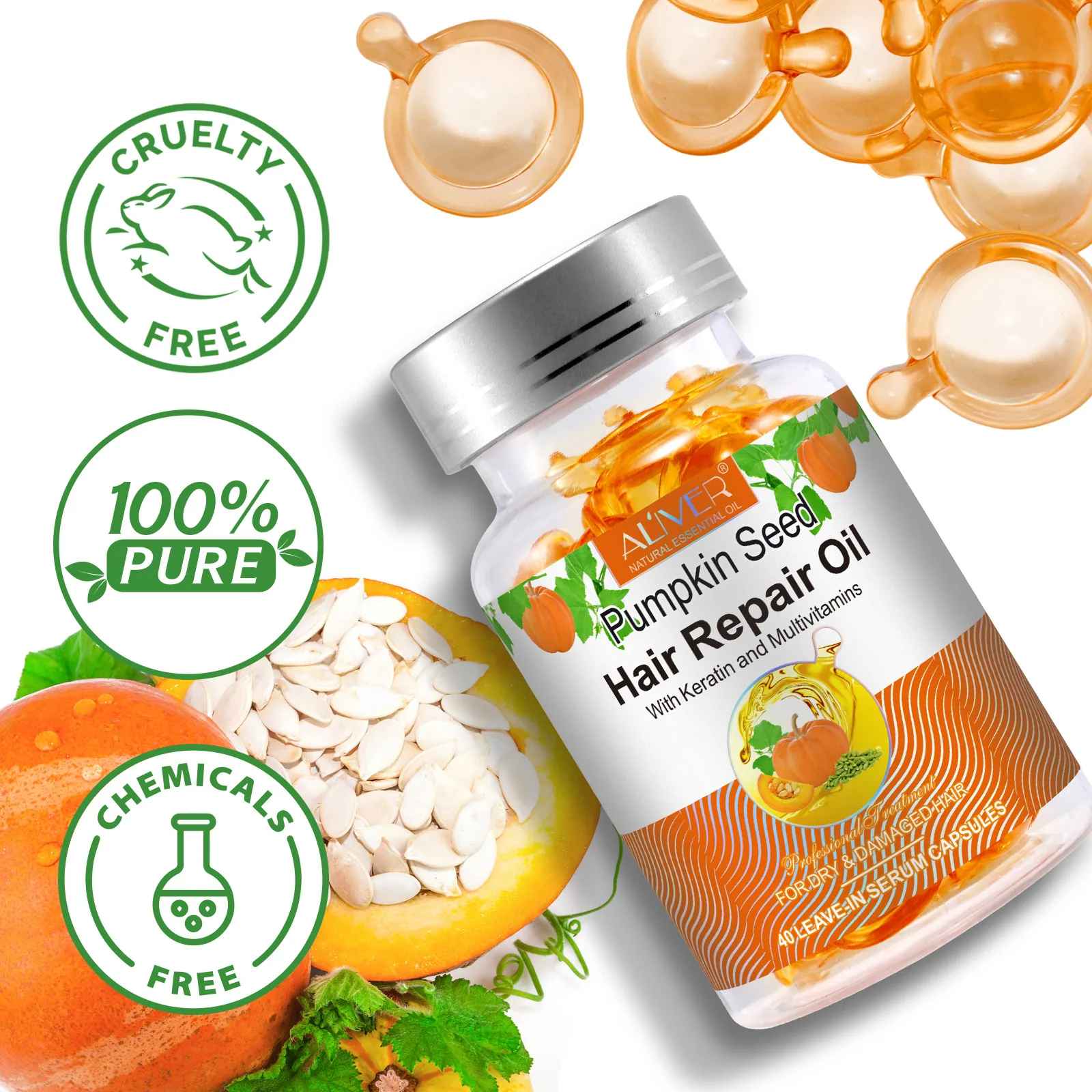 Pumpkin Seed Hair Repair Oil Capsules