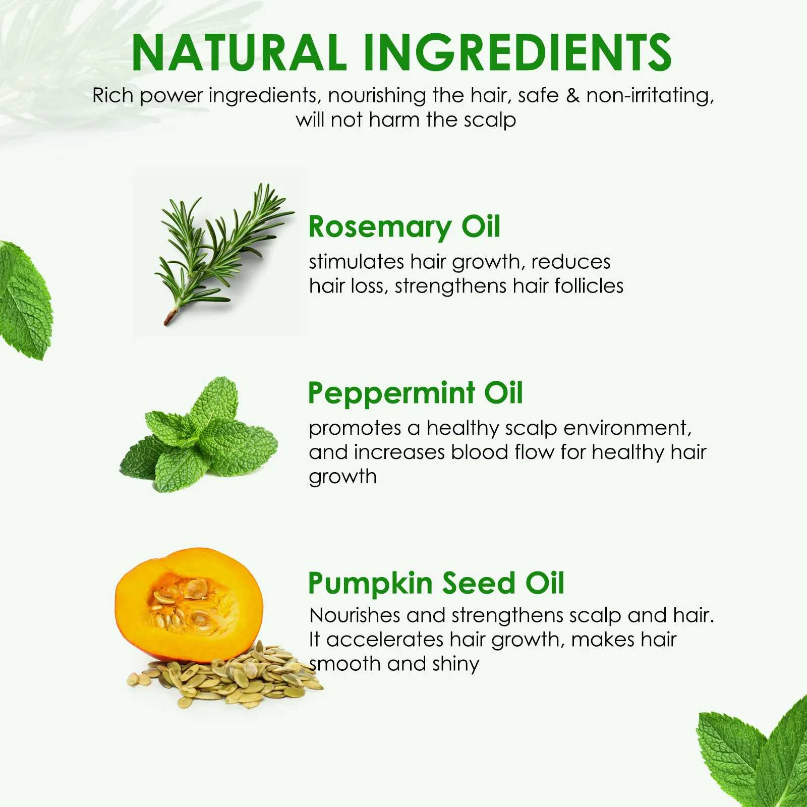 3 IN 1 Rosemary Oil Aliver with Peppermint & Pumpkin Seed Oil