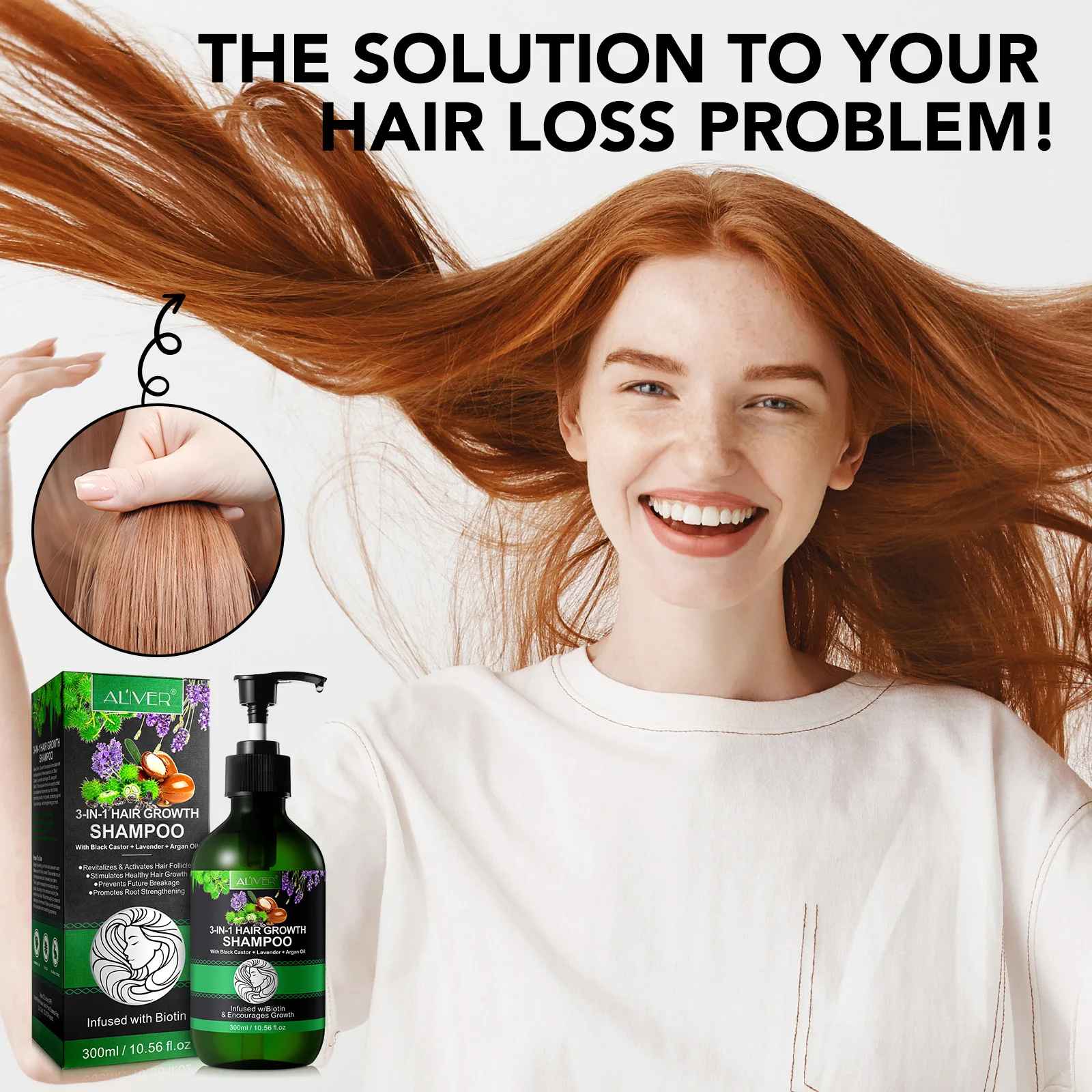 3 IN 1 Black Castor + Lavender + Argan Oil Shampoo
