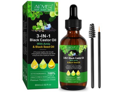 3 IN 1 Black Castor Oil with Amla & Black Seed Oil