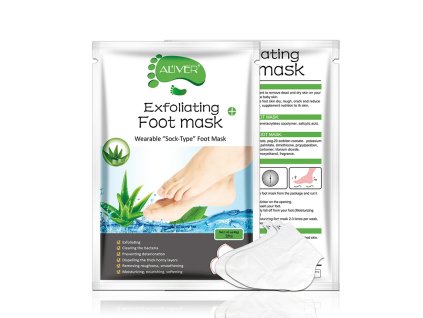 Exfoliačná Aloe Vera maska na nohy Aliver - 1 pár