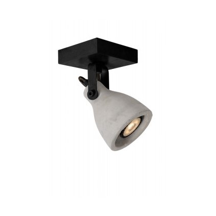 Lucide CONCRI-LED - stropní svítidlo - Ø 9 cm - stmívatelné - GU10 - 1x5W 3000K - Černá 05910/05/30
