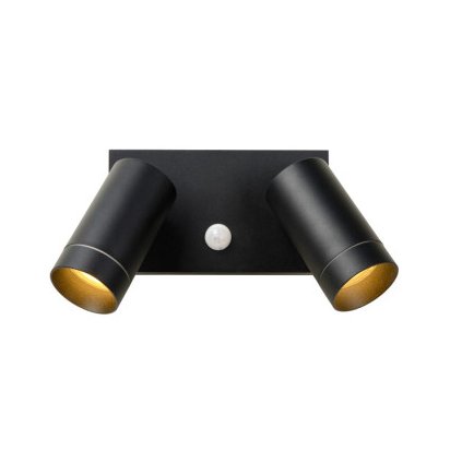 TAYLOR - Nástěnné bodové svítidlo se senzorem - 2xGU10/50W IP44 - Černá