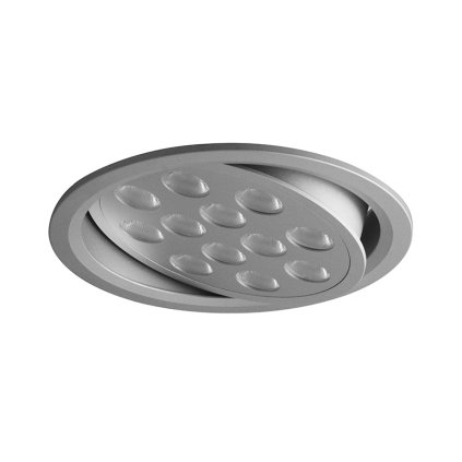 VÝKLOPNÝ PODHLED KULATÝ 12LED, stříbrná (aluminium)  12 LED - studená bílá