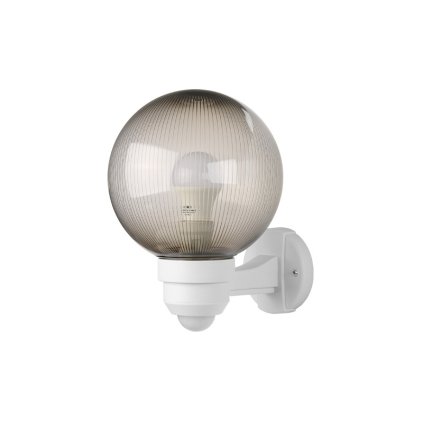 PANLUX PARK S zahradní nástěnné svítidlo na zeď se senzorem  bílá - prizm. kouřová