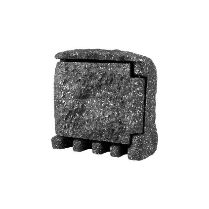 281174 stone 4z zahradni elektro kamen 4x zasuvka s privodnim kabelem seda pn42000001
