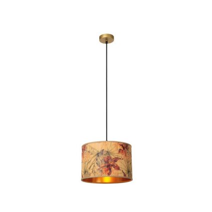 Lucide TANSELLE - závěsné retro svítidlo - Ø30 cm - 1xE27 - Květovaný vzor