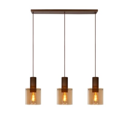 lucide toledo zavesne svitidlo 3xe2760w copperglass amber