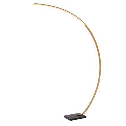 lucide curve stojaci lampa arc led stmivatelne 1x15w 2700k zlata mosaz