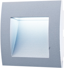 GREENLUX Vestavné svítidlo hranaté WALL 10 1,5W GRAY CW 6500K IP65 GXLL002