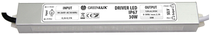 GREENLUX Elektronický transformátor DRIVER LED IP67 30W 12V GXLD008