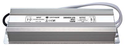 GREENLUX Elektronický transformátor DRIVER LED IP67 100W 12V GXLD009